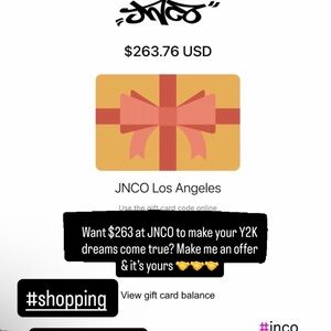 JNCO Gift Card with Red Ribbon Design